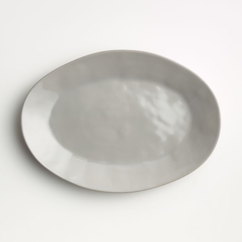 Marin Grey Small Oval Platter + Reviews | Crate & Barrel | Crate & Barrel