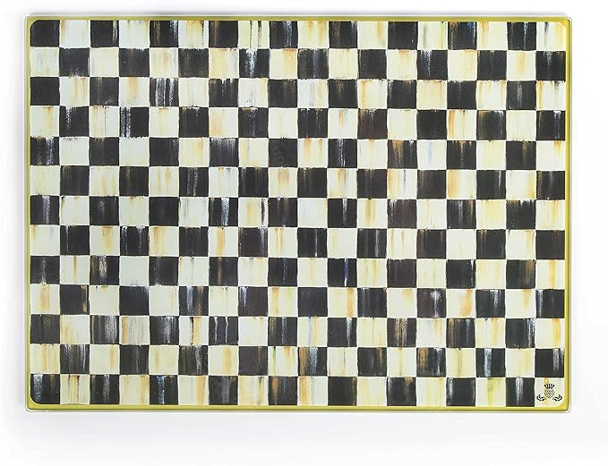 Amazon.com: MacKenzie-Childs Courtly Check Large Cutting Board, Tempered-Glass Cutting Board for ... | Amazon (US)