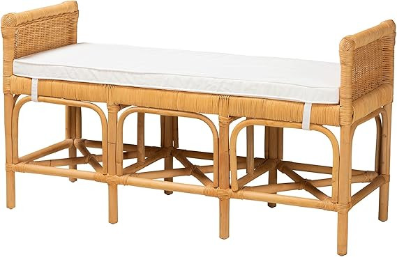Bali & pari Nairi Modern Bohemian Natural Rattan Accent Bench       
        
          
        ... | Amazon (US)