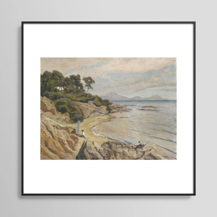 Vintage French Country Painting of The Lagoon Landscape by Ernst Stuckelberg Framed Art Print | Society6