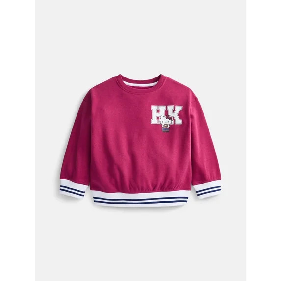 Hello Kitty Girls' Front Back Graphic Sweatshirt with Long Sleeves, Sizes 4-16 | Walmart (US)