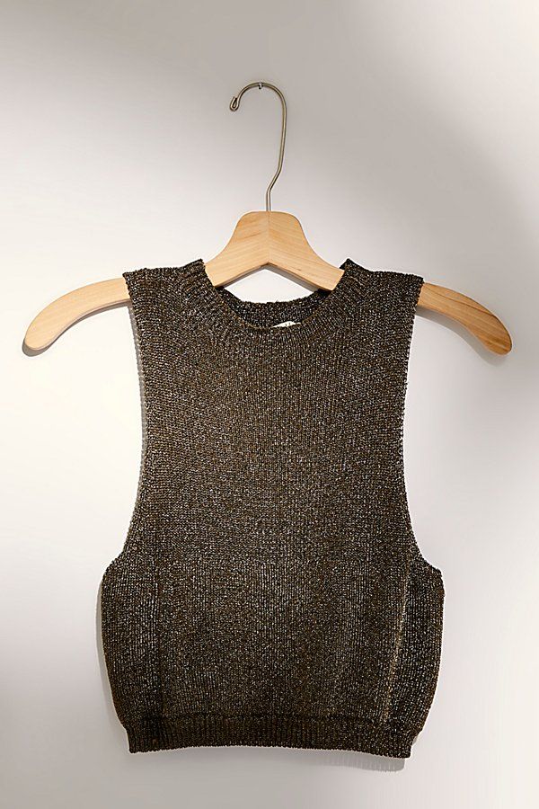 Kimmi Shine Crop by Intimately at Free People, Olive Shine, M | Free People (Global - UK&FR Excluded)