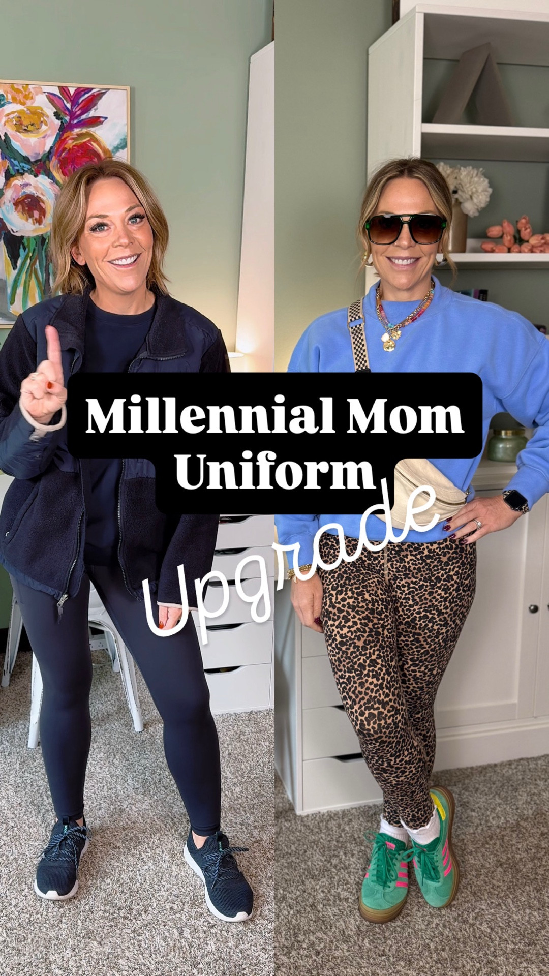 ✨millennial mom uniform upgrade ep. 22

if you’re still wearing all black everything🖤… it’s time to let it go sister✌️

not because it’s bad
it’s just… a little safe
and we can have way more fun than that💃

instead of the all black
try a pair of leopard leggings for some personality
swap your basic top for a bold blue sweatshirt💙
add in a fun pop with a green purse💚
and don’t be afraid to match it with green shoes and 😎 
this is how you take your safe, all black outfit
into a 2026 cool mom look with personality

same comfort
just way more you😎✌️

follow for easy outfit ideas for millennial moms who want to feel like themselves again without overthinking it 🤍

#millennialmomstyle #momstyleover40 #momfashion #styleover40 #casualoutfits #outfitinspo #everydaystyle #realmomstyle #effortlessstyle #colorfuloutfits #leopardprint #momuniform #comfystyle #busymomlife #stylednotstressed
millennial mom outfits, mom style over 40, casual mom outfits, what to wear as a mom, everyday outfit ideas, comfy but cute outfits, how to style leopard leggings, colorful outfit ideas, real life mom style, effortless fashion for moms
