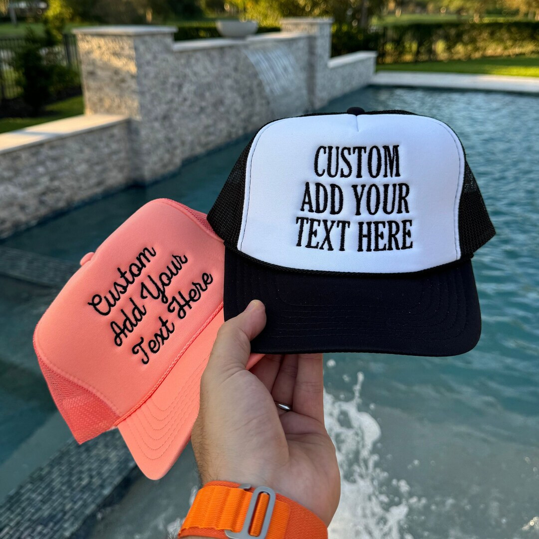 Personalized Embroidered Hat, Custom Caps, Adjustable Trucker Hat, Customized Embroidered Hat, Ha... | Etsy (US)