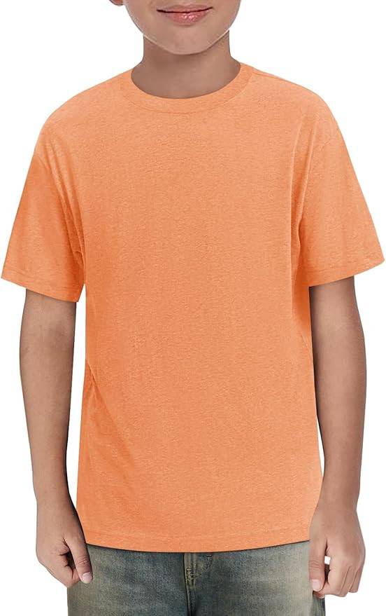 Haloumoning Boys Short Sleeve Shirts Kids Summer Crewneck T-Shirts Casual Tops Tees 5-14 Years | Amazon (US)