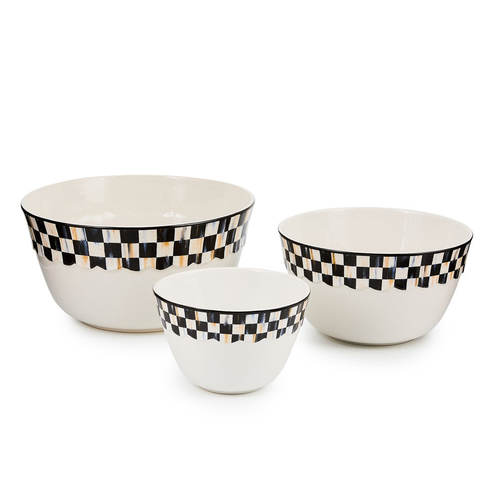 Courtly Check Everyday Mixing Bowls, Set of 3 | MacKenzie-Childs