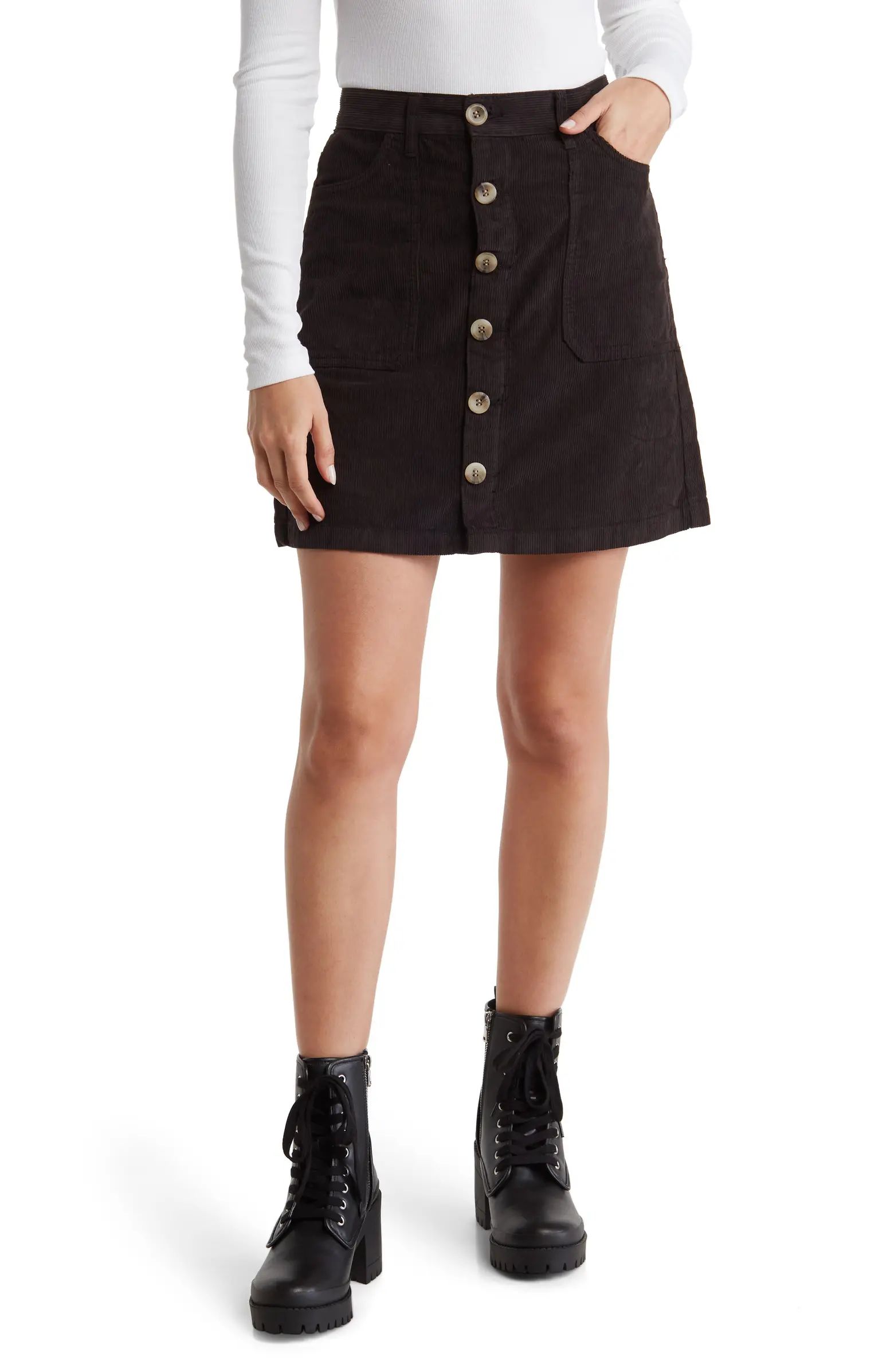 High Waist Button-Down Miniskirt | Nordstrom Rack