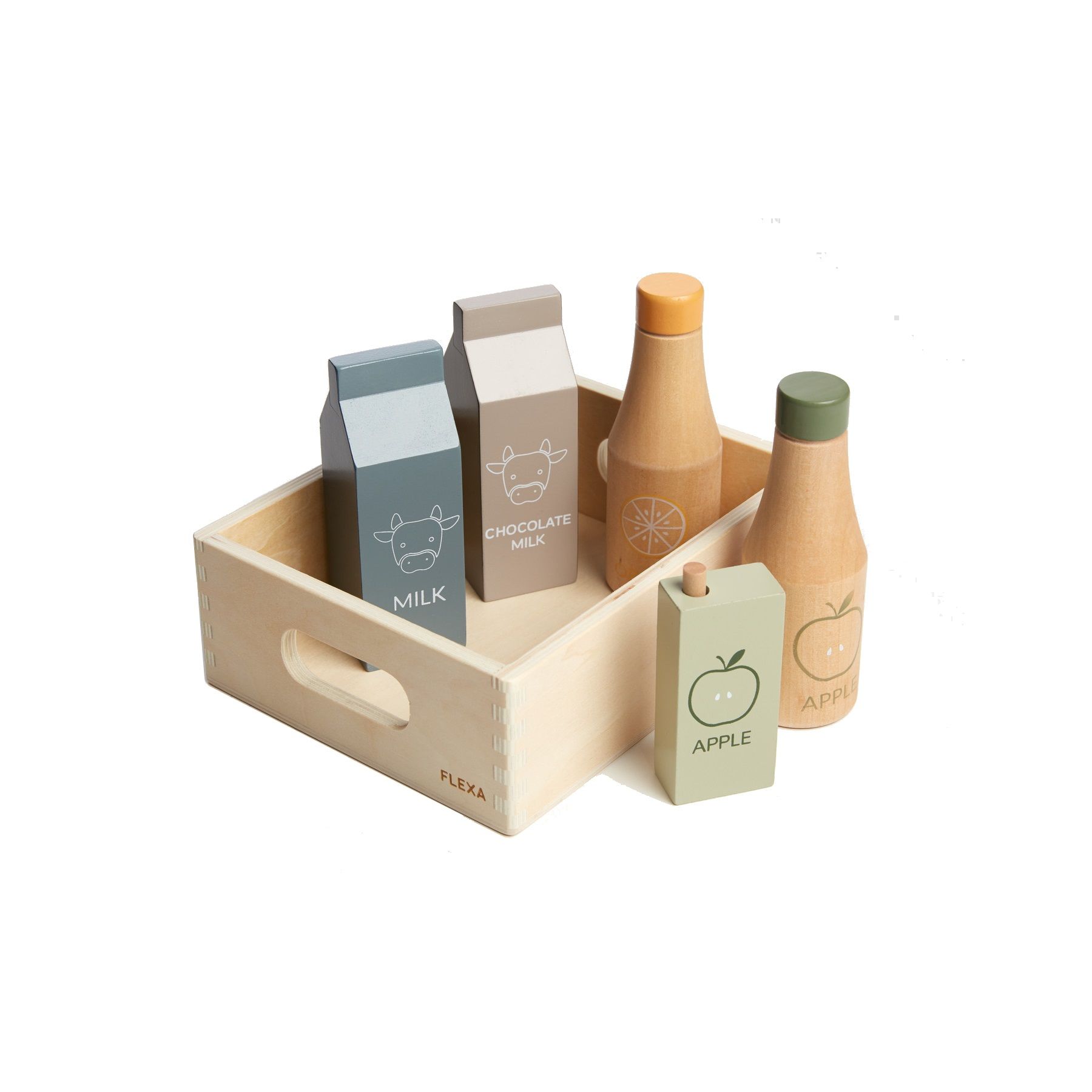 Set of 6 Wooden Food Products Milk Juice | Trouva (Global)