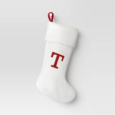 Knit Monogram Christmas Stocking White T - Wondershop™ | Target