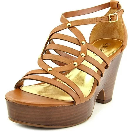 LAUREN by Ralph Lauren Womens Raegan Leather Open Toe Casual Strappy Sandals | Walmart (US)