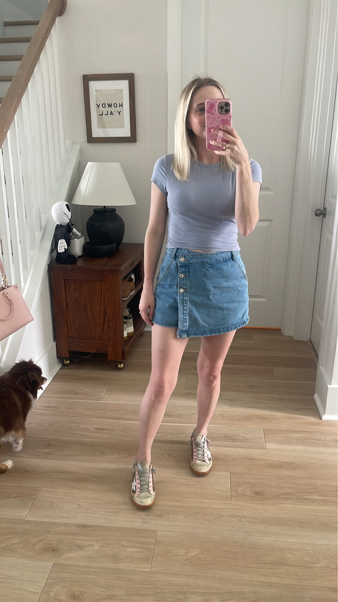 denim skort is an Amazon find and the cutest! Wearing a small. Top is from a matching set and my leopard golden goose are perfect for fall 

#LTKFindsUnder50 #LTKStyleTip #LTKShoeCrush