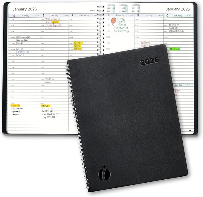 2026 Planner Weekly and Monthly – Hourly Appointment Book 2026 – Softcover, Twin-Wire Binding... | Amazon (US)
