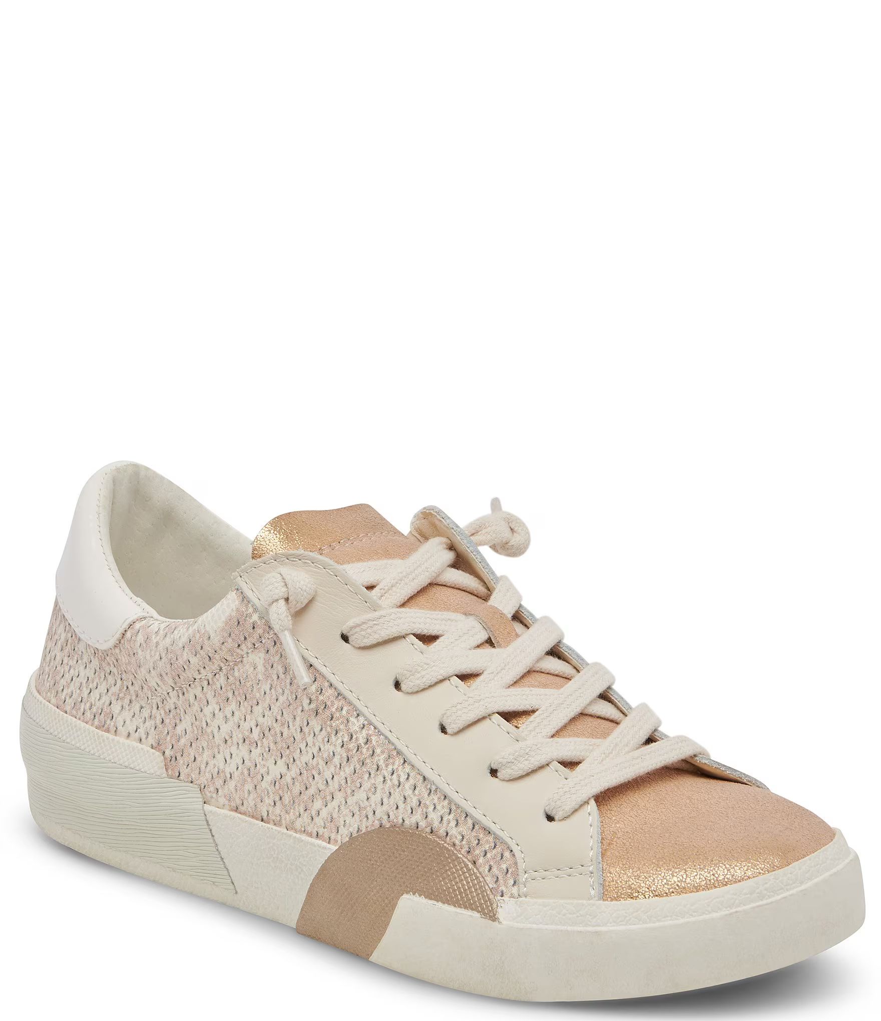 Zina Sand Embossed Leather Detail Sneakers | Dillard's