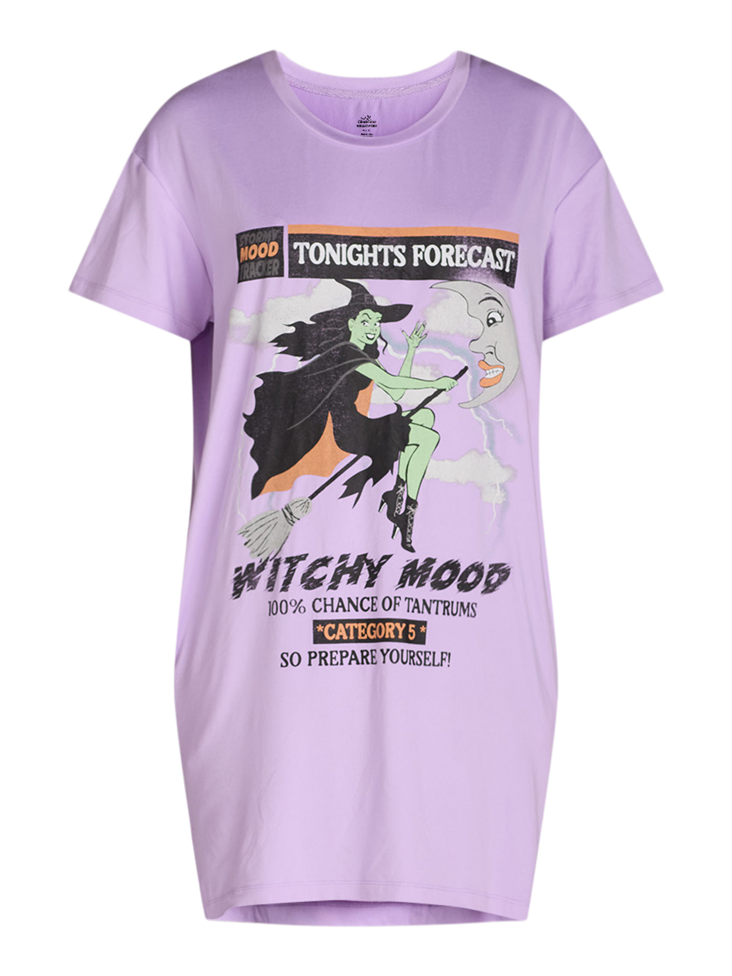 Women's Halloween Mood Sleepshirt Top by Way to Celebrate - Walmart.com | Walmart (US)