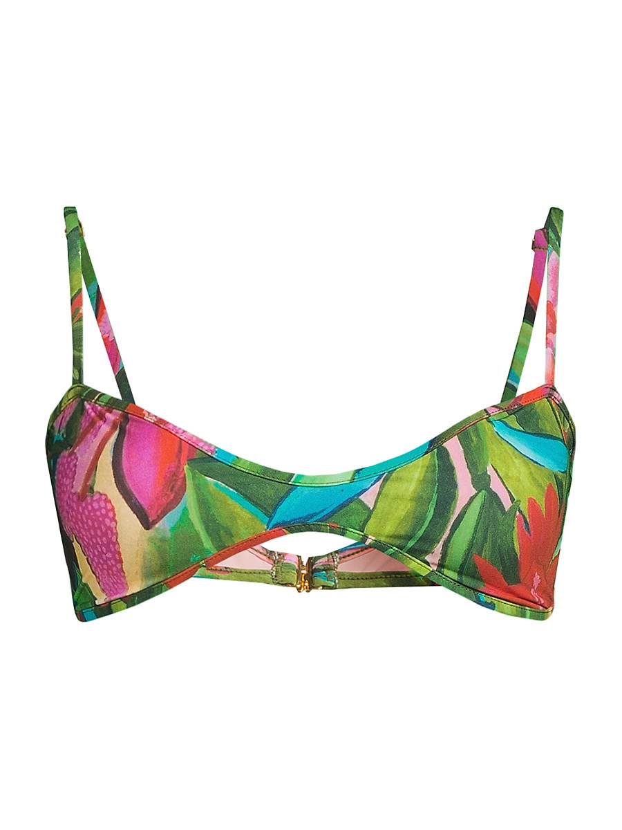 Women's Jardin de Reve Bandeau Bikini Top - Green - Size XS | Saks Fifth Avenue