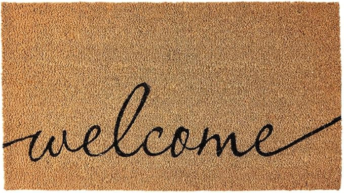 KANKUN Coco Coir Door Mat with Heavy Duty Backing, Welcome Doormat (17" x 30"), Doormat Entrance ... | Amazon (US)