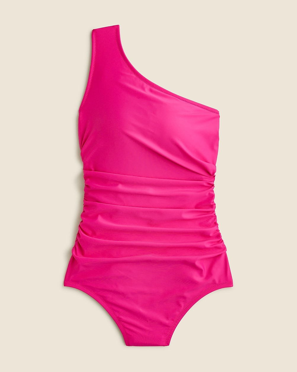 Sleek ruched one-shoulder one-piece swimsuit | J. Crew US