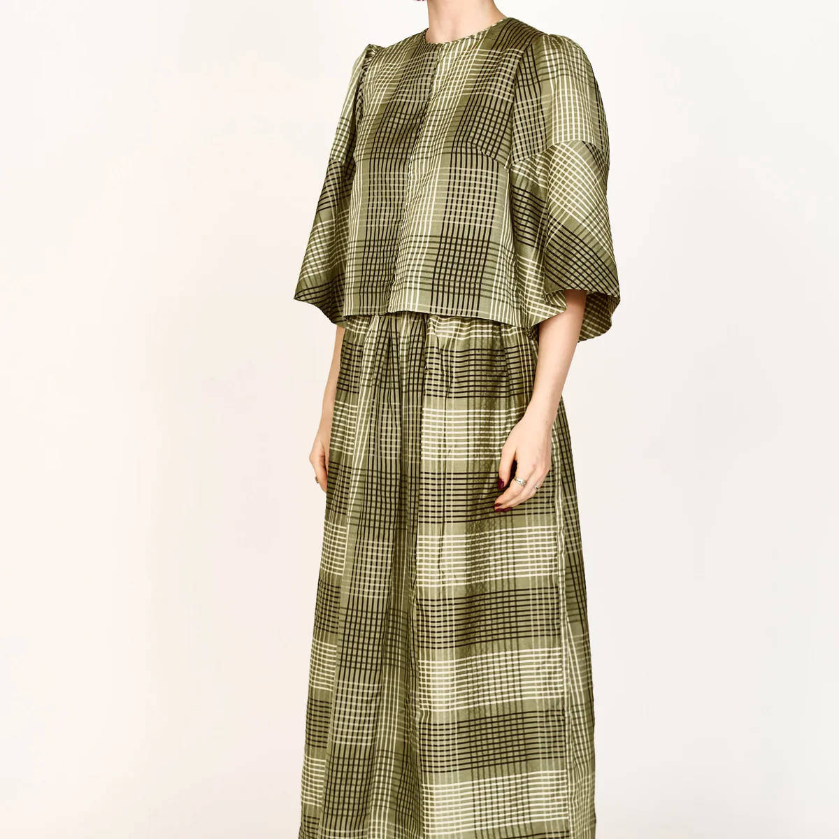 Provence Top in Olive Plaid | MIRTH