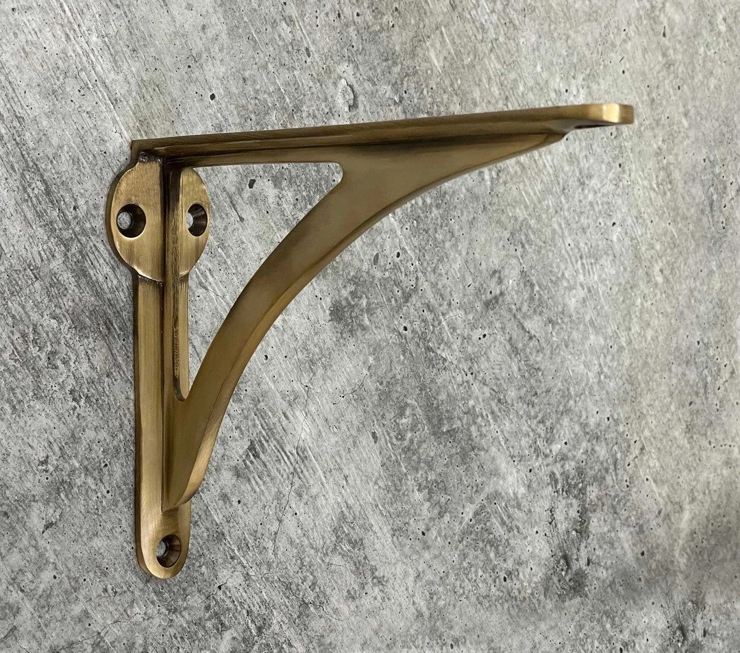 Antique Brass Arched Shelf Brackets Heavy Solid Cast Brass Kitchen Book Wall Shelf Bracket Size :... | Etsy (US)