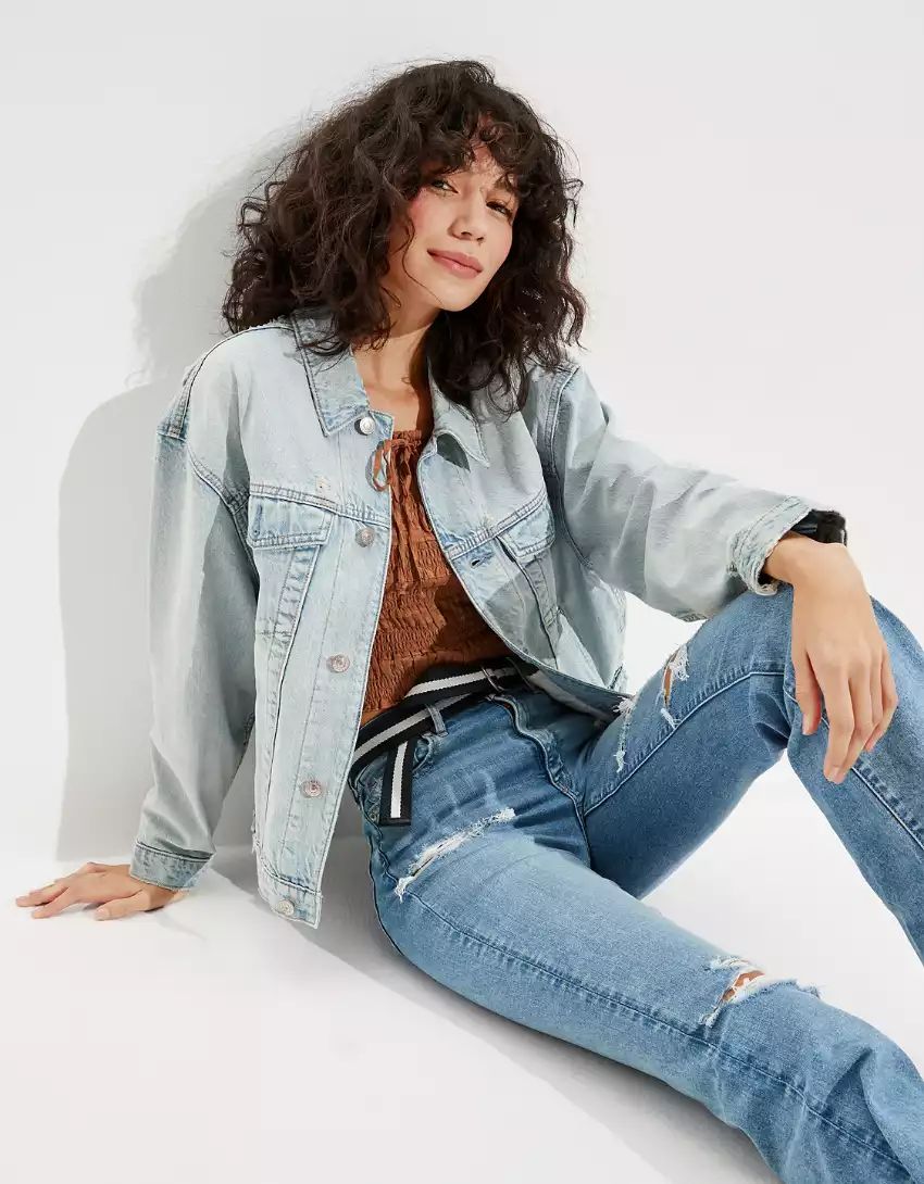 AE '90s Boyfriend Oversized Denim Jacket | American Eagle Outfitters (US & CA)
