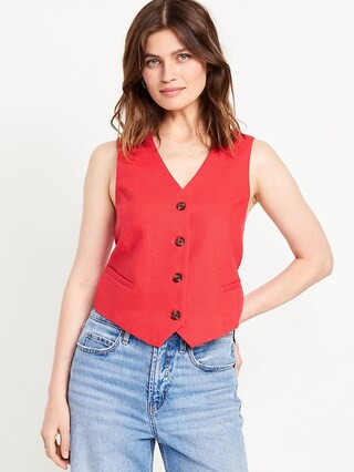 Linen-Blend Vest | Old Navy (US)