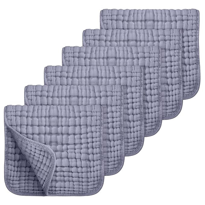 Looxii Muslin Burp Cloths 100% Cotton Muslin Cloths Large 20''x10'' Extra Soft and Absorbent 6 Pa... | Amazon (US)