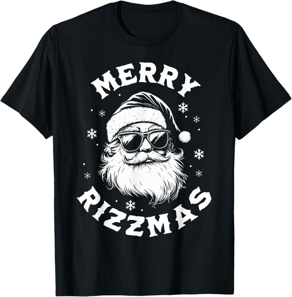Merry Rizzmas Kids Teens School Funny Christmas Santa Claus T-Shirt | Amazon (US)