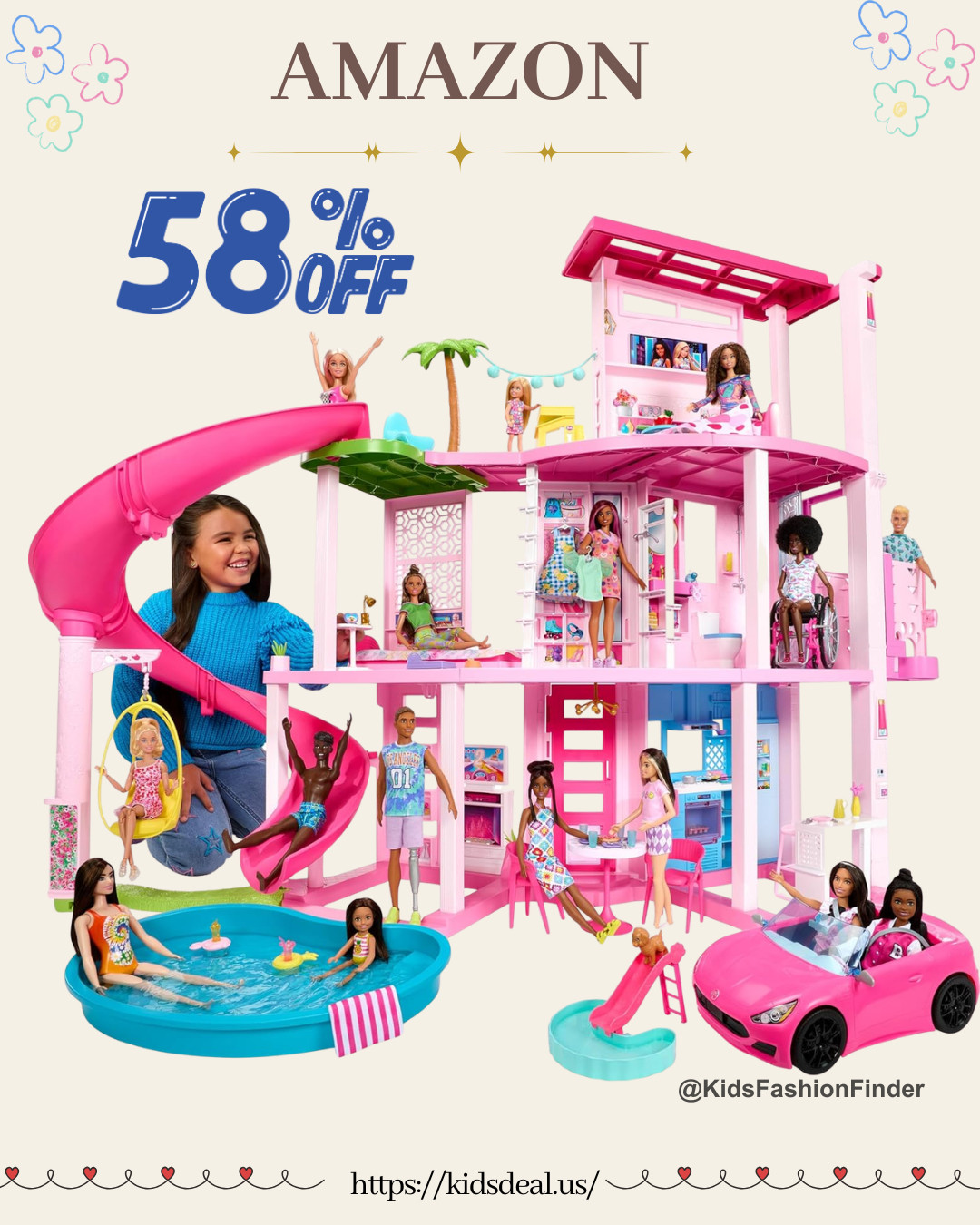 Barbie Dreamhouse goals 💖🏡✨

3-story house + epic slide into the pool 🎢💦
75+ pieces with pet elevator & puppy play areas 🐶

Endless storytelling & pretend play fun 💕

🔥 58% OFF — only $90!

#barbie #dreamhouse #pretendplay #toylovers #kidsfavorites #momfinds 

 

#LTKHome #LTKSaleAlert #LTKKids