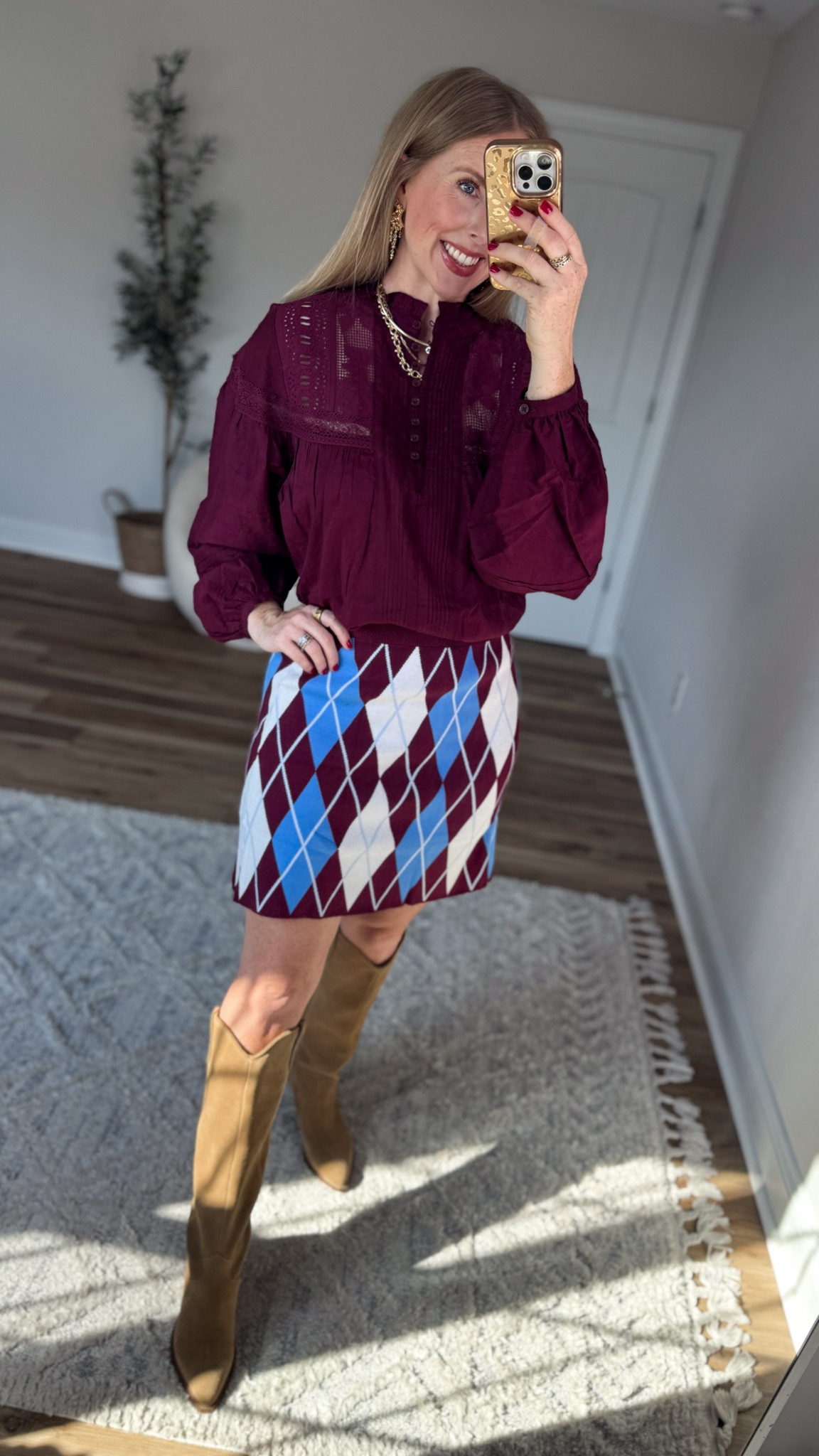 Weekend Walmart Wins try-on
Lace long sleeve top- small, runs a little big!
Argyle sweater skirt- medium

#LTKootd