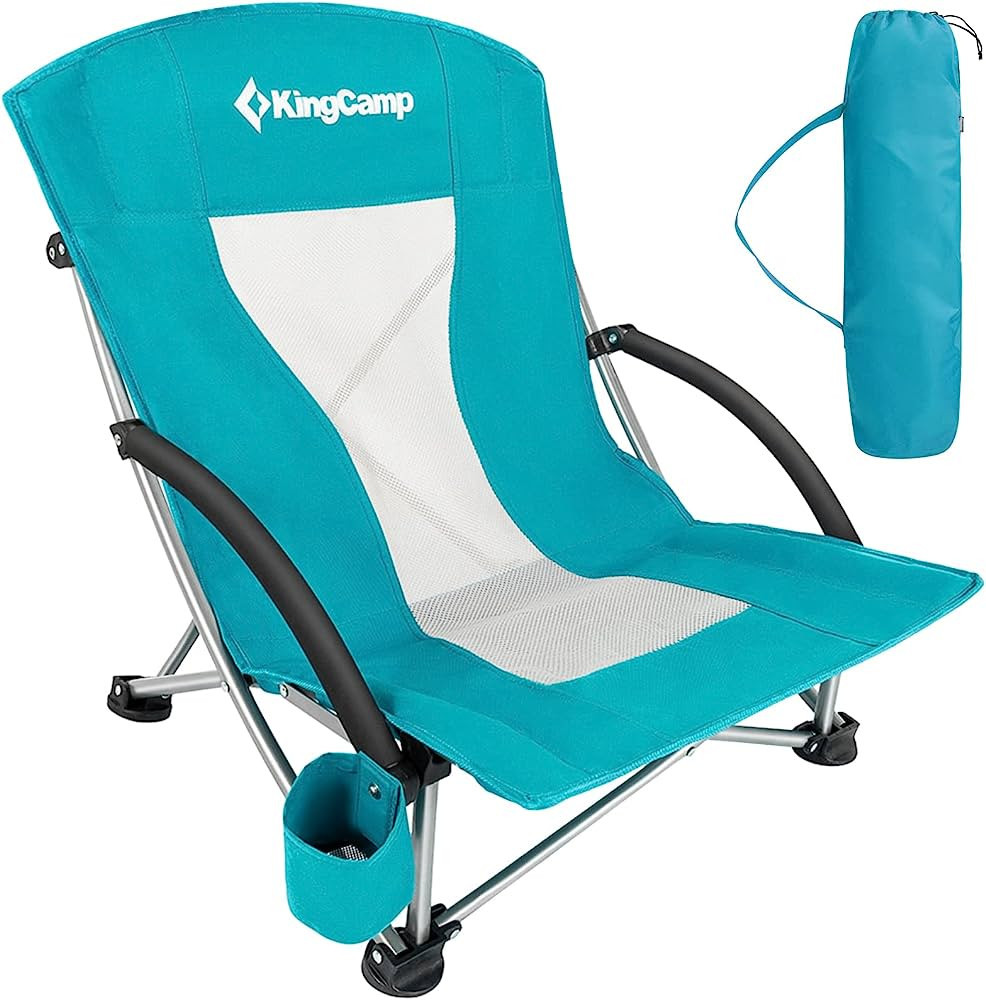 KingCamp Low Folding Beach Chairs for Adults,Portable Lightweight Low/High Back Beach Sling Chair... | Amazon (US)