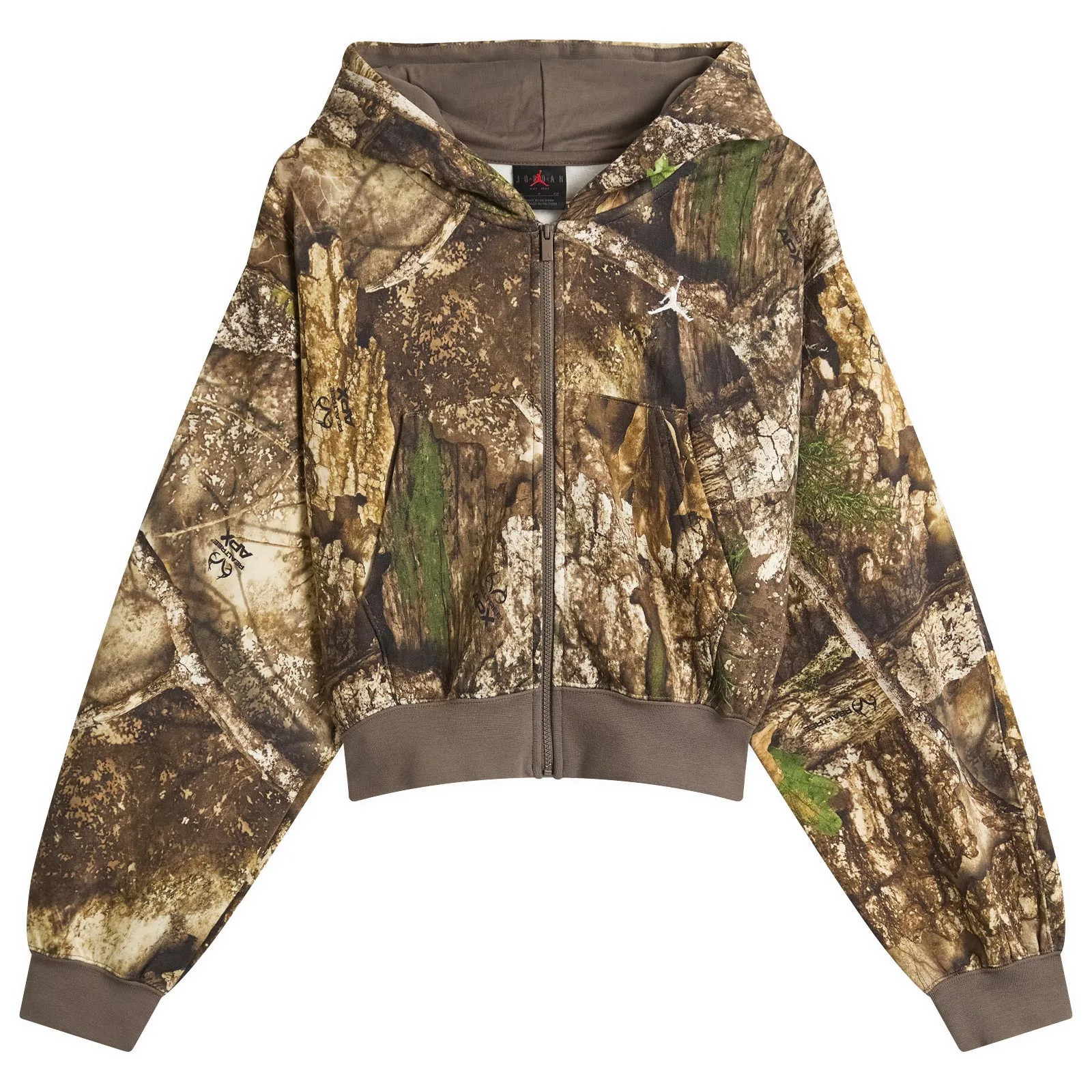 Air Jordan Women's Brooklyn Real Tree Camo Pullover Hoodie in Sail, Size X-Large | END. Clothing