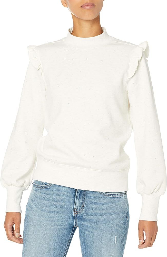 Amazon Brand - Goodthreads Women's Heritage Fleece Long Sleeve Ruffle Shoulder Sweatshirt | Amazon (US)