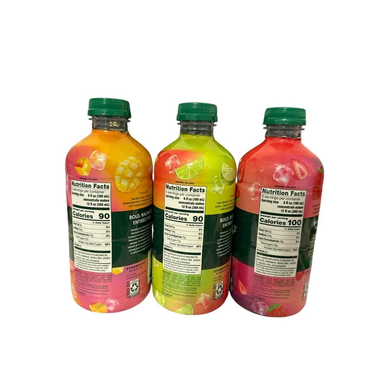 Starbucks Refreshers Strawberry Acai, Lime Watermelon, Mango Dragonfruit Concentrate - 32 fl oz | Walmart (US)