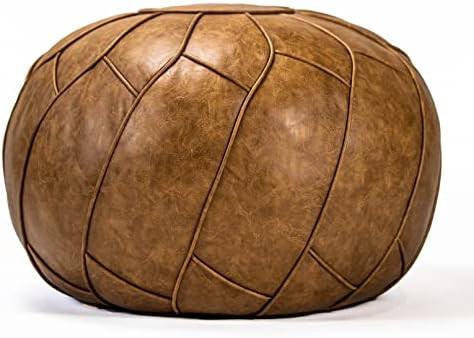 Moderner Faux Leather Pouf Unstuffed Ottoman Moroccan Footstool, Floor Footrest Cushion, Storage ... | Amazon (US)