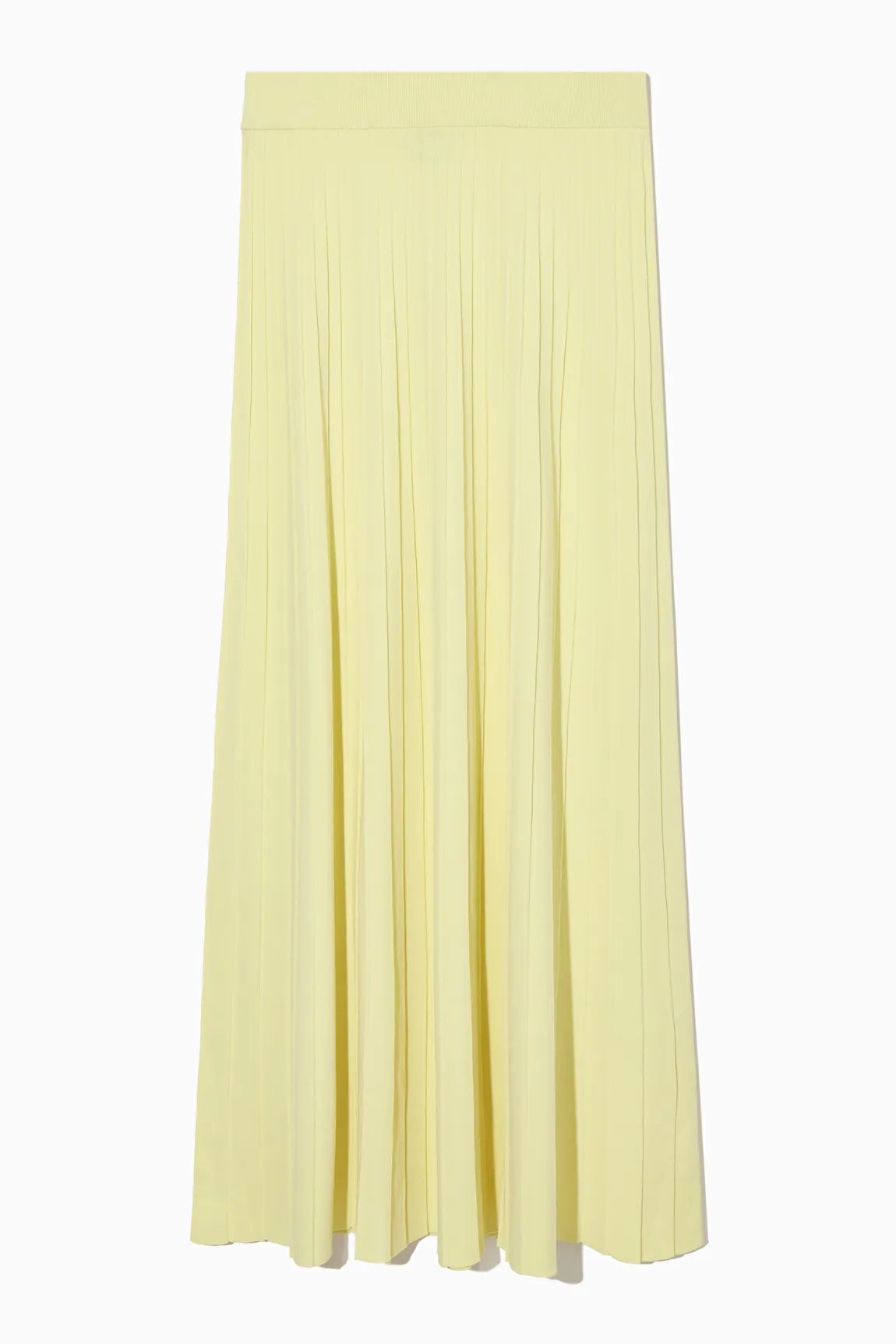 PLEATED KNITTED MAXI SKIRT - LIGHT YELLOW - Skirts - COS | COS (US)