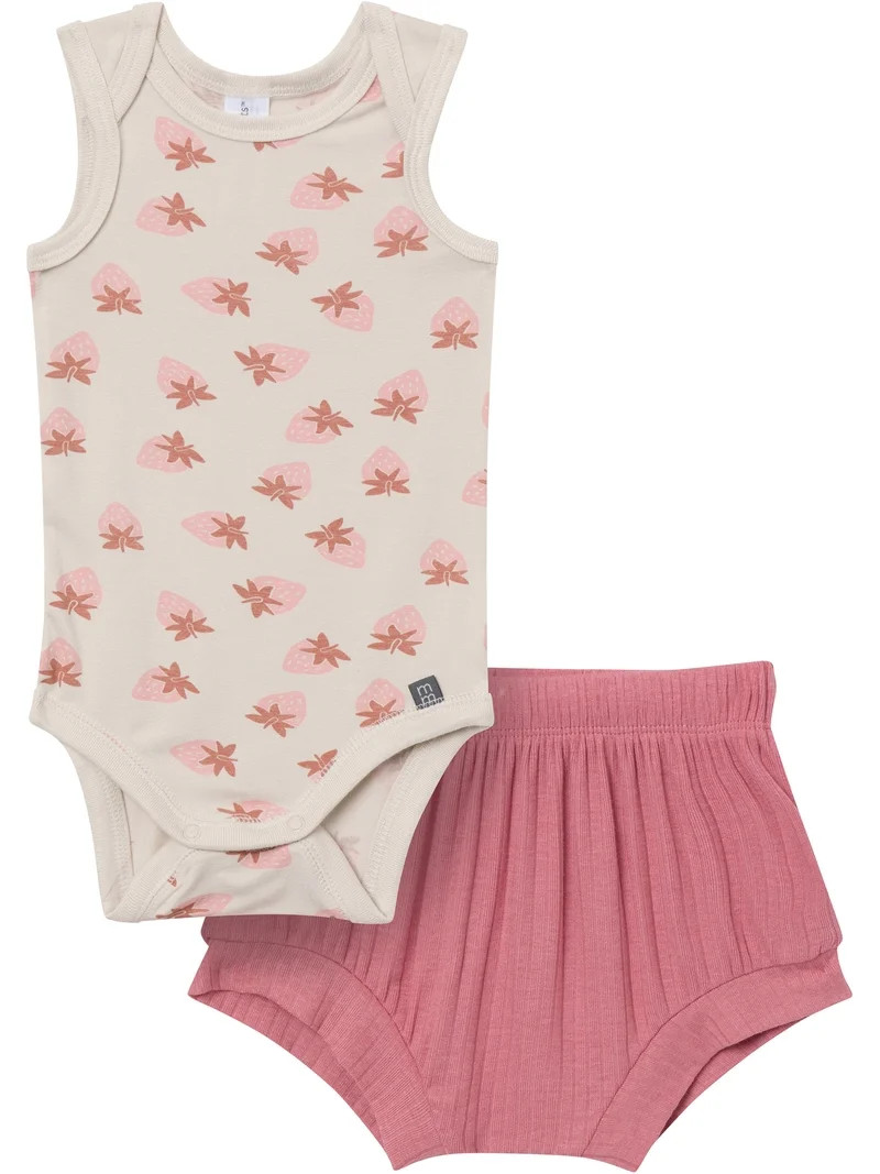 Modern Moments by Gerber Baby Neutral Viscose Sleeveless Bodysuit and Short Outfit Set, 2-Piece, ... | Walmart (US)