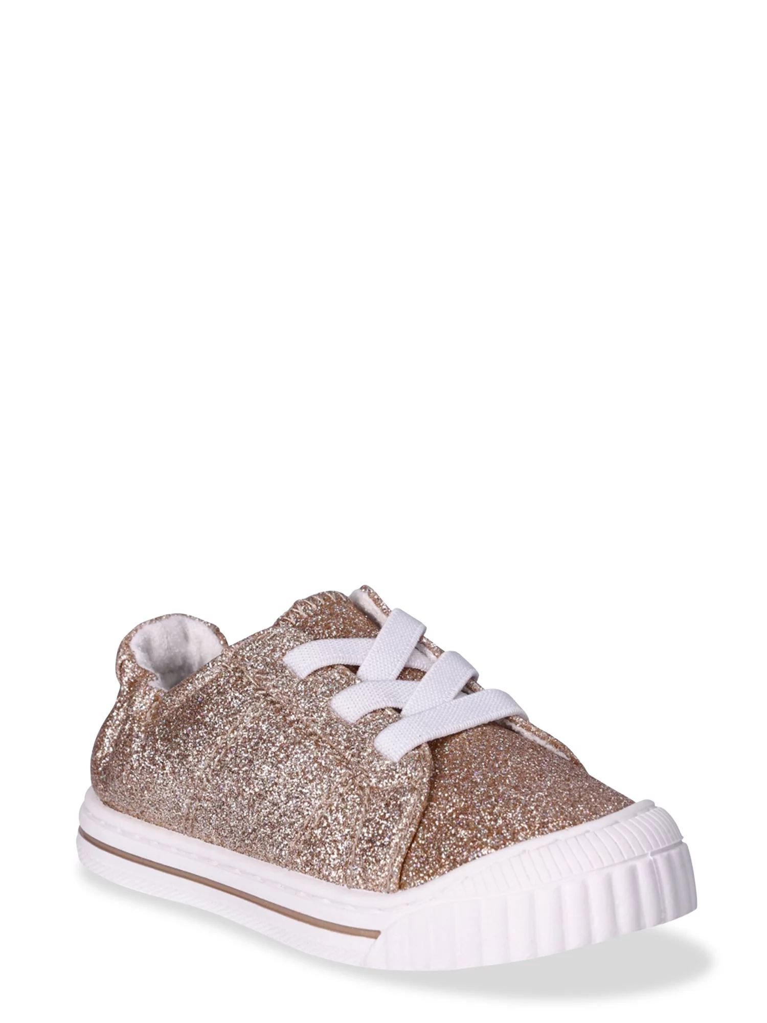 Wonder Nation Girl's Canvas Bump Toe Sneakers | Walmart (US)