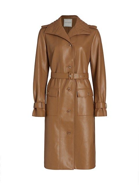 Elie Tahari Vegan Leather Trench Coat | Saks Fifth Avenue