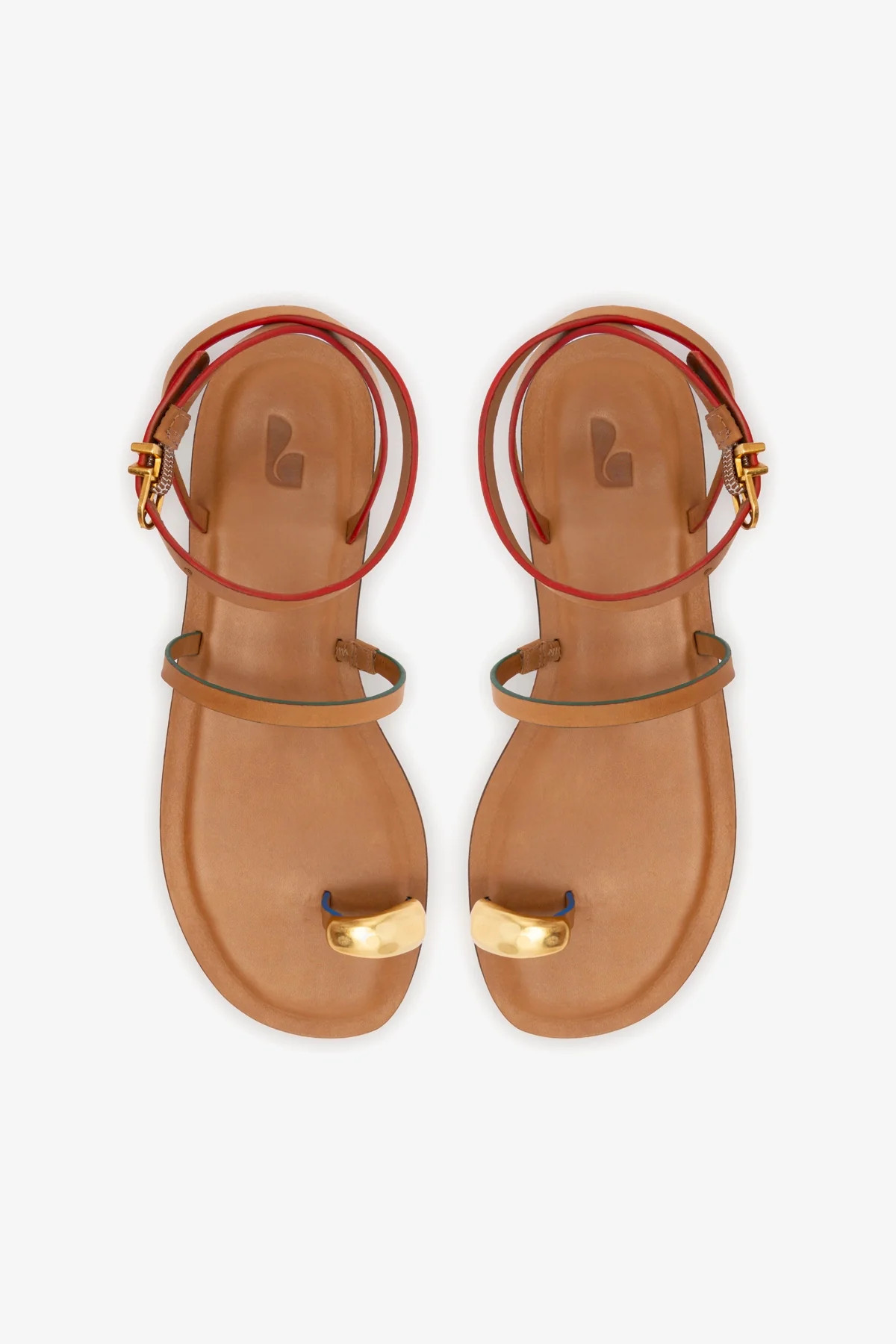 Biarritz Flat Sandal In Light Caramel Leather | Larroude