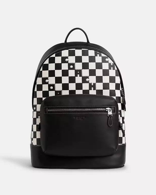 West Backpack With Checkerboard Print | Coach Outlet US