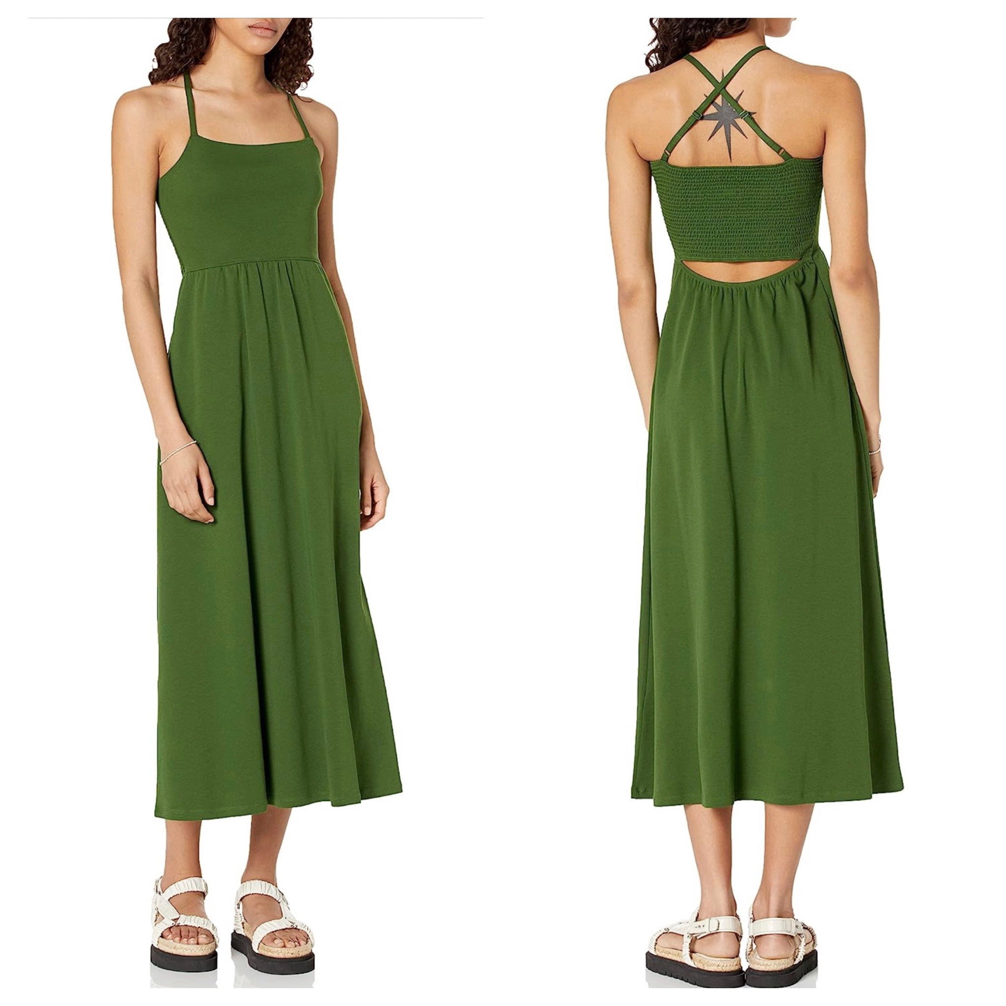 One of my newest favorite brands is Amazon Aware - most of their items come in size XXS all the way to 7x! 

Comes in Hunter green / neon lime / navy blue / black 

Pockets! Halter neckline with cross-cross back and cutout! So flattering  

#LTKSeasonal #LTKunder50 #LTKcurves