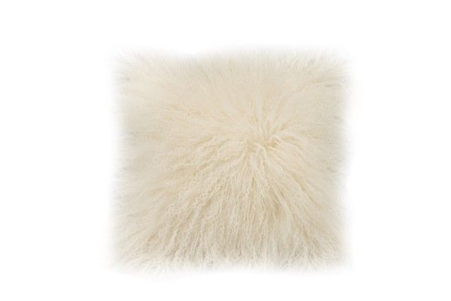 Moes Home Collection XU-1000-05 Lamb Fur Pillow Cream White | Unbeatable Sale