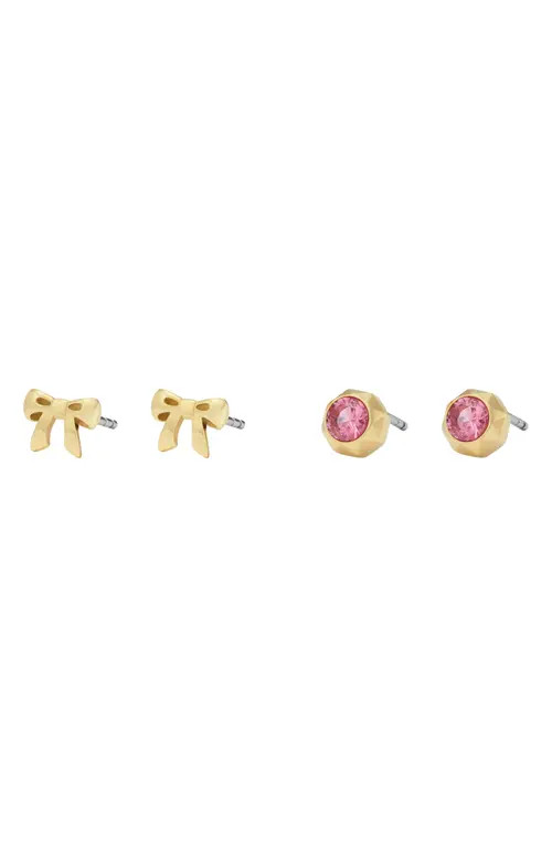 Fossil x Barbie® Set of Two Stud Earrings in Gold at Nordstrom | Nordstrom