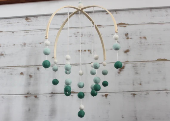 Custom Baby Mobile / Nursery Mobile / Custom Color / Felt Ball - Etsy | Etsy (US)