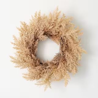 22" Artificial Cream Reed Wreath | The Home Depot