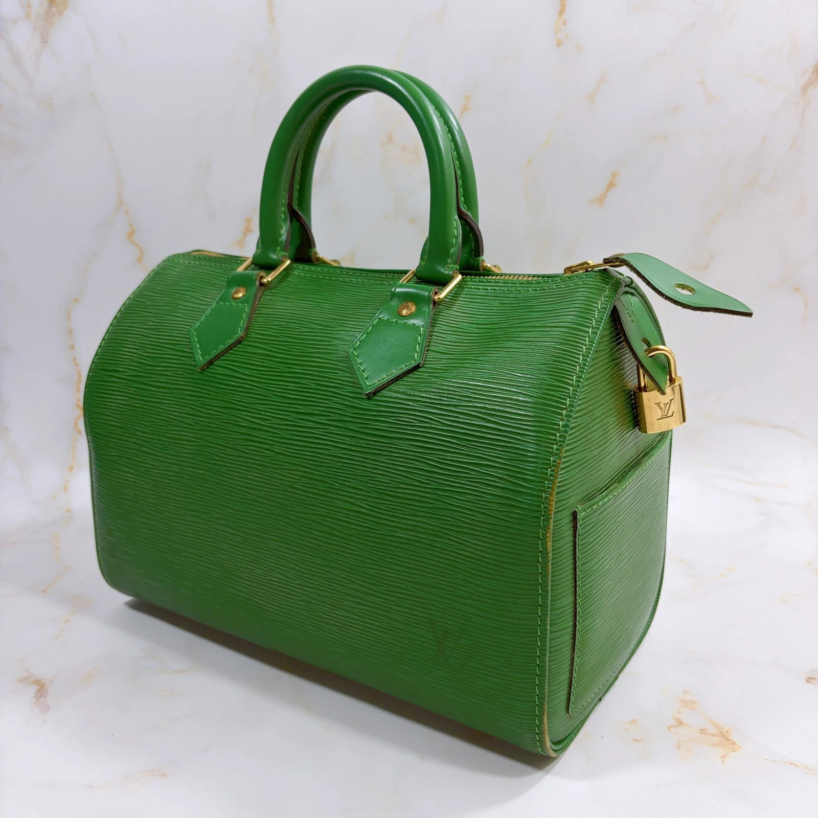 LOUIS VUITTON Epi Speedy 25 Boston Bag Handbag Green Leather Authentic E887286 | eBay | eBay US