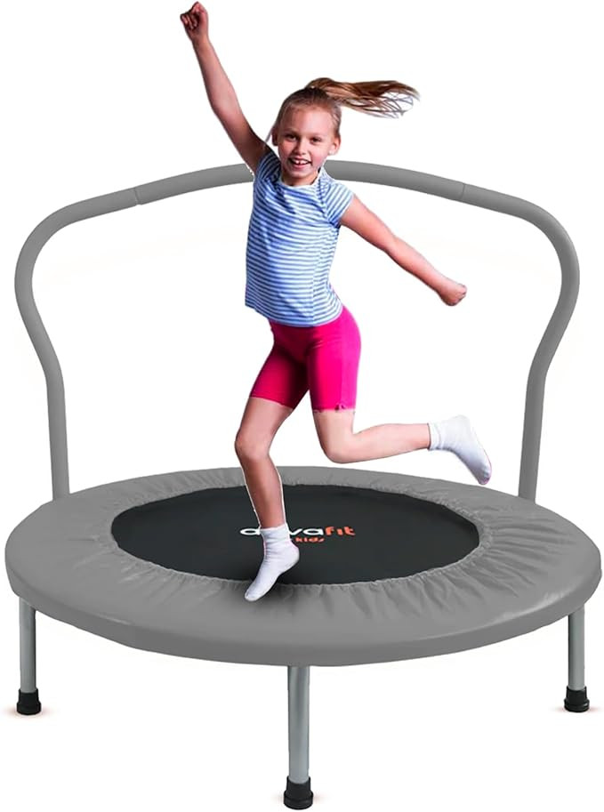 Ativafit Fitness Trampoline for Kids Foldable Mini Trampoline with Adjustable Foam Handle Workout... | Amazon (US)