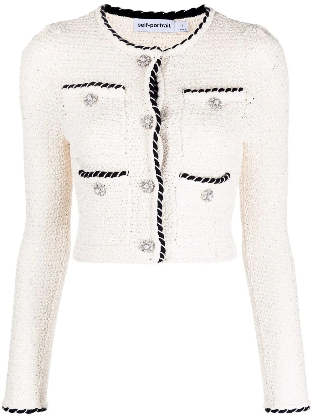 braided-trim cropped cardigan | Farfetch Global