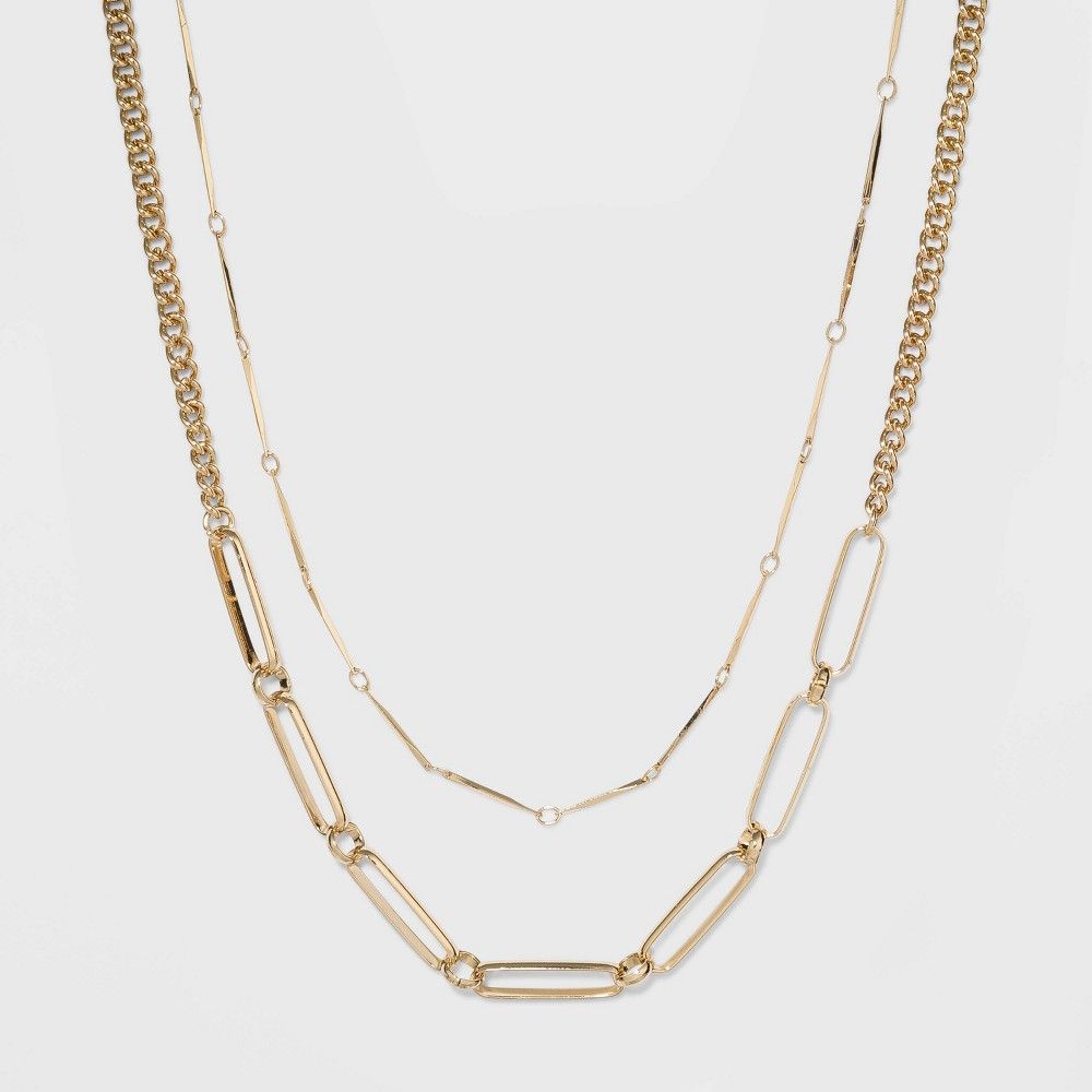 Two Row Layered Necklace - A New Day Gold | Target