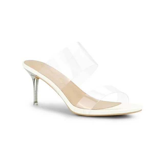 Allegra K Women's Clear Slide Stiletto Heel Clear Sandals | Walmart (US)